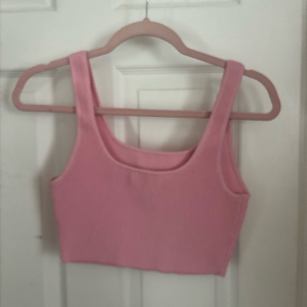 Babaton Pink Ribbed Tank Top - Picture 2 of 3
